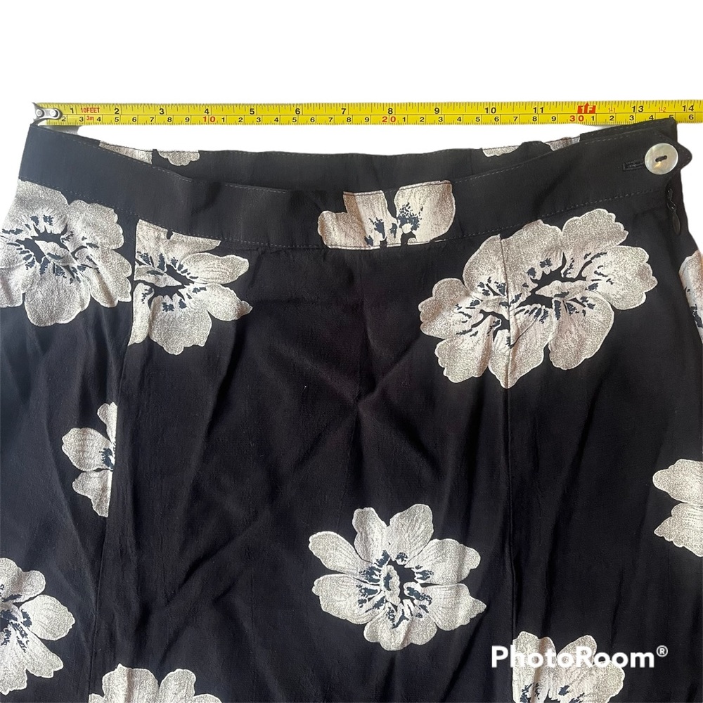 Vintage Black Floral Maxi Skirt size 10 size Small Medium - Picture 4 of 6